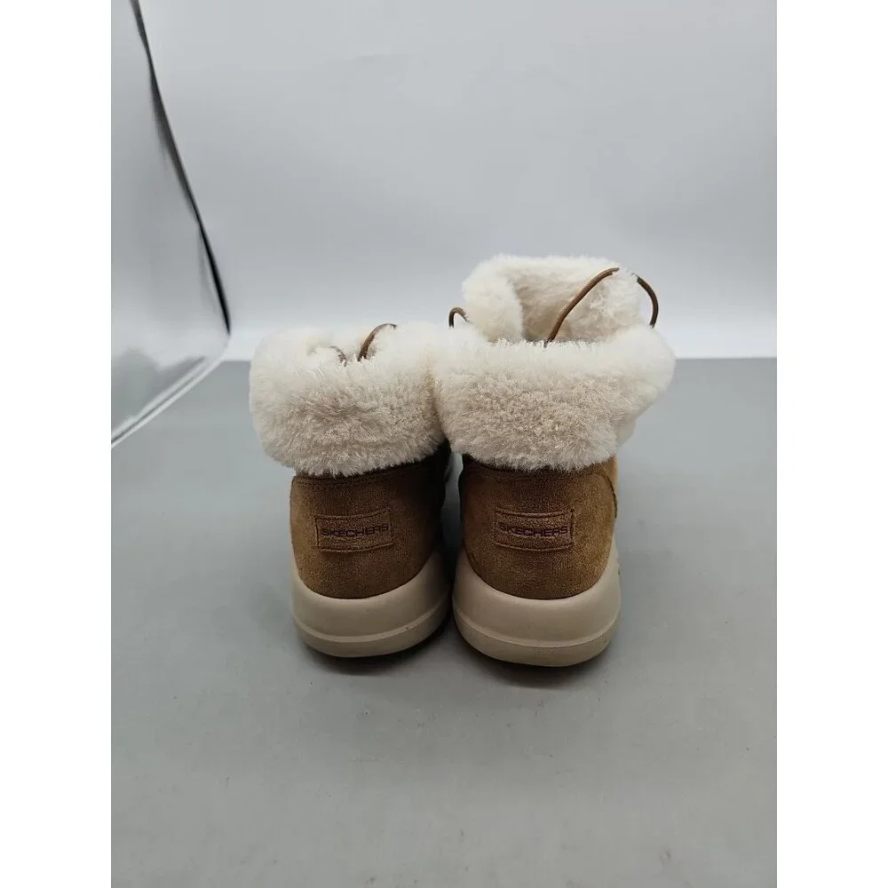 Skechers Air Cooled Goga Mat Tan Suede Leather‎ Fur Lined Chakka Boots Size 10 - Picture 3 of 7